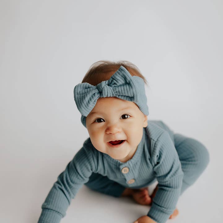 Three Little Tots - Wholesale Jumpsuit - Baby - Baby Ribbed Playsuit with Pockets and Bow25