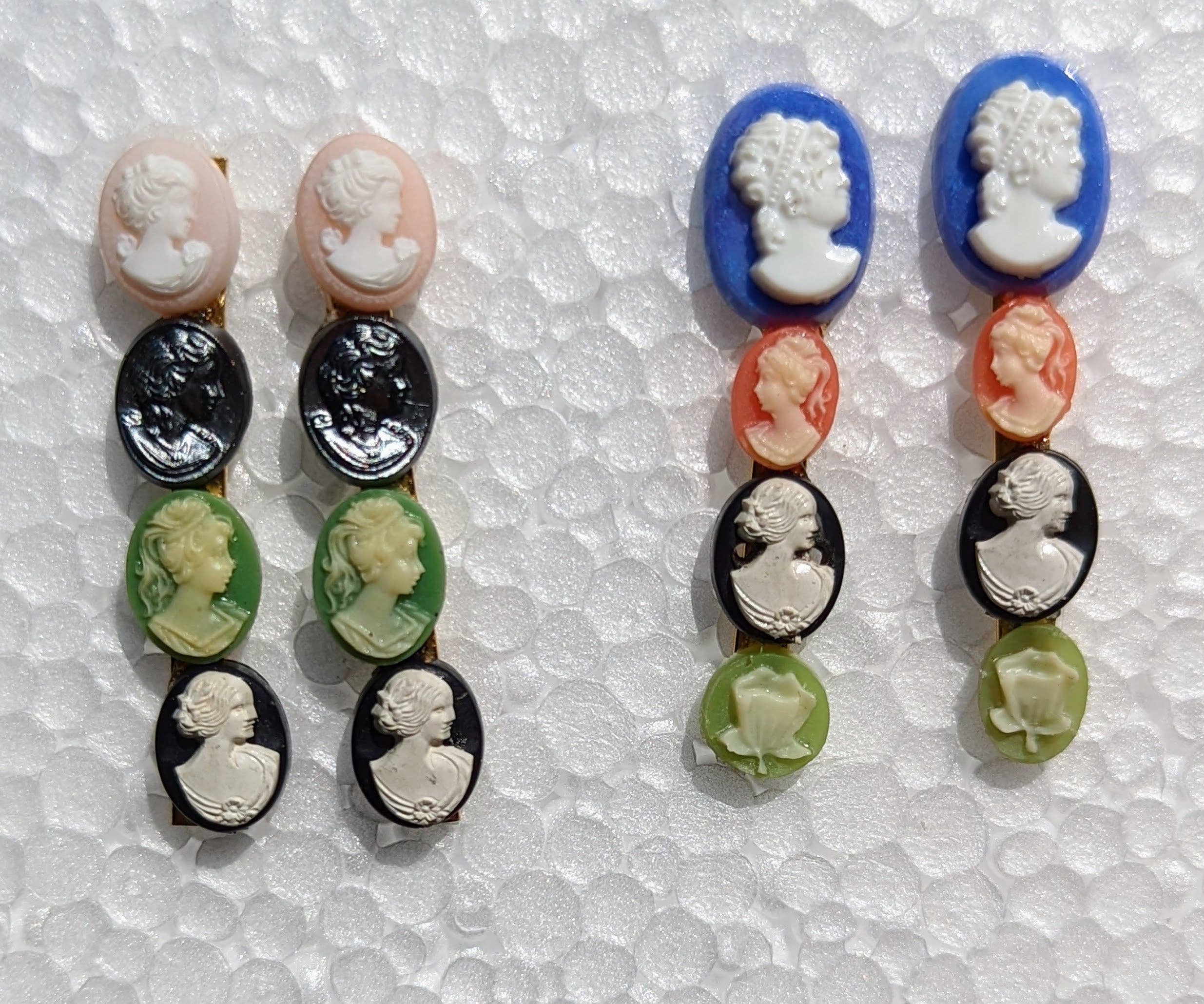 Gay Isber Designs - Wholesale Stud/Post Earrings - Vintage Small Cameos Earrings from Sisters Collection10