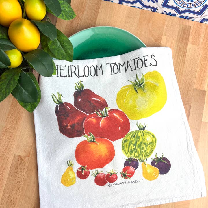 Flour Sack Tea Towels, Tomatoes, Garden Theme for wholesale by Chavah's Garden – Chavah's Garden