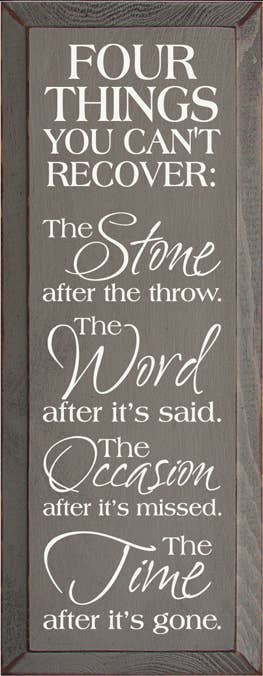 SAWDUST CITY – Großhandel Schilder – Vier Dinge, die Sie nicht wiederherstellen können, Holzschild0