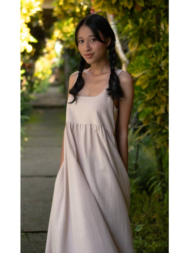 Balizen Direct from Bali - Wholesale Dress - Women's - Romantic Dress Cotton Linen | Natural