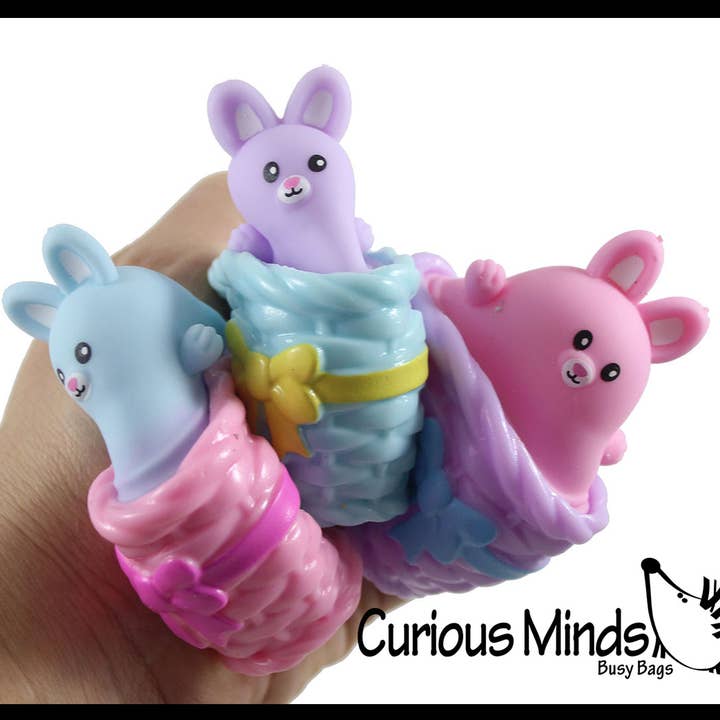 1 Bunny in Basket Adorable - Easter Peek a Boo Fidget - Cut for wholesale by Curious Minds Toys