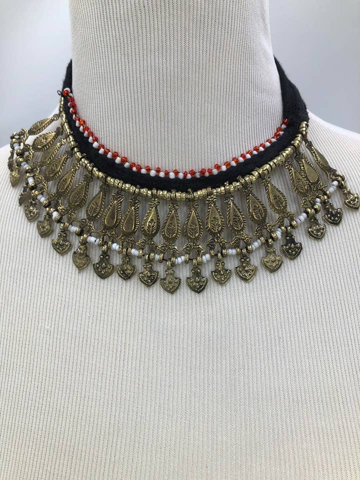 Afghanska Tribal Vintage Halsband, Etnisk afghansk halsband för wholesale av vintarust