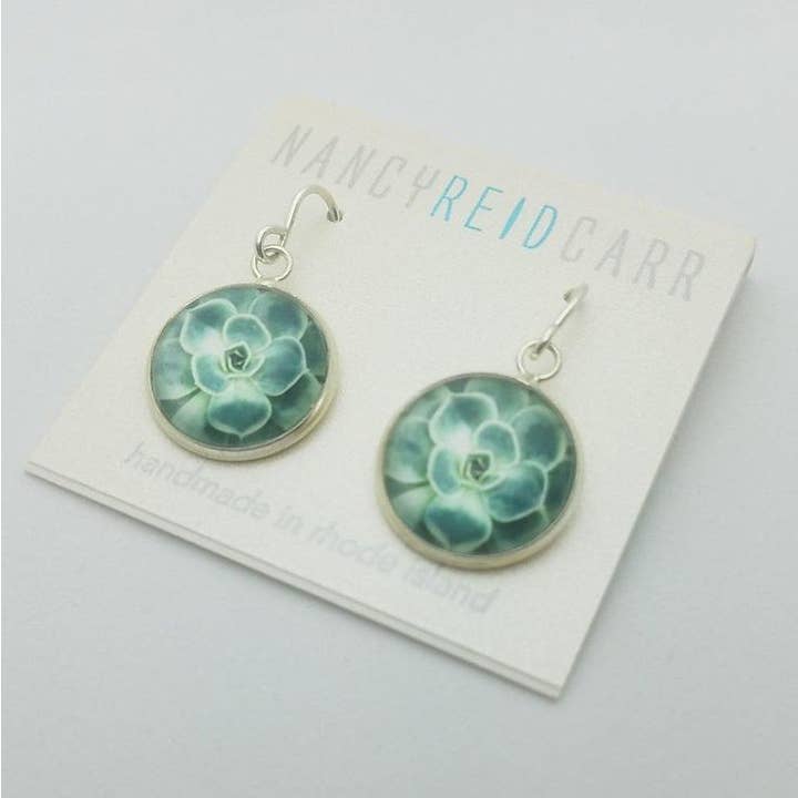 Nature Earrings Drop - Succulent Green for wholesale by Nancy Reid Carr