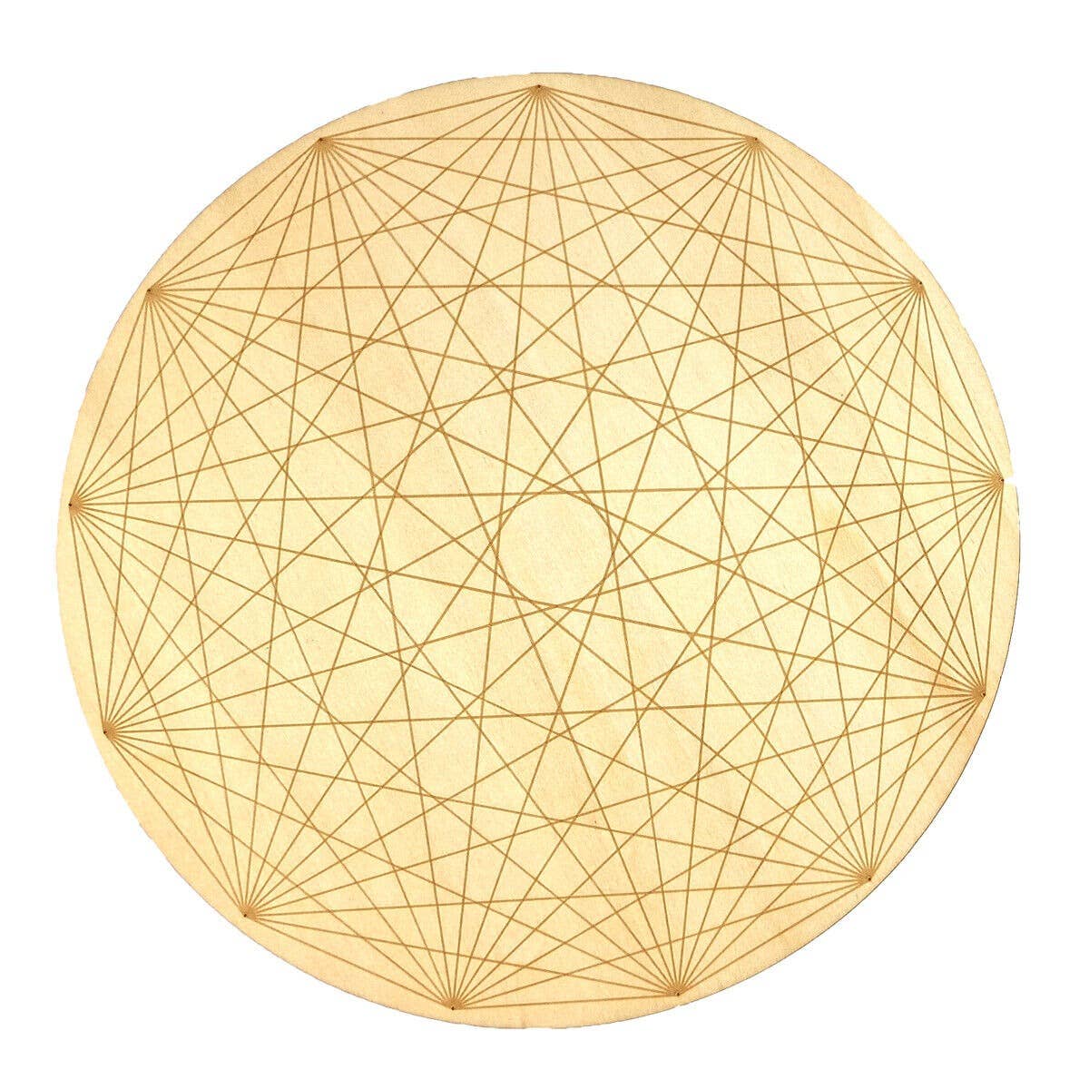 Shamans Crystal - Wholesale Crystal Grid - Crystal Grid Plates Round In Wood, 20cm Wide, Flower of Life4