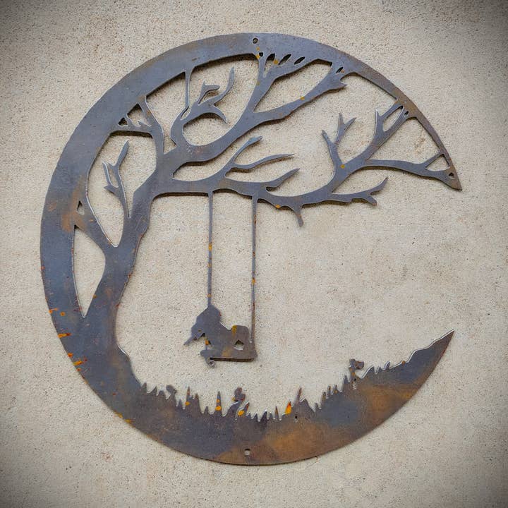 Moon Swing Metal Sign for wholesale by Evergreen Patio