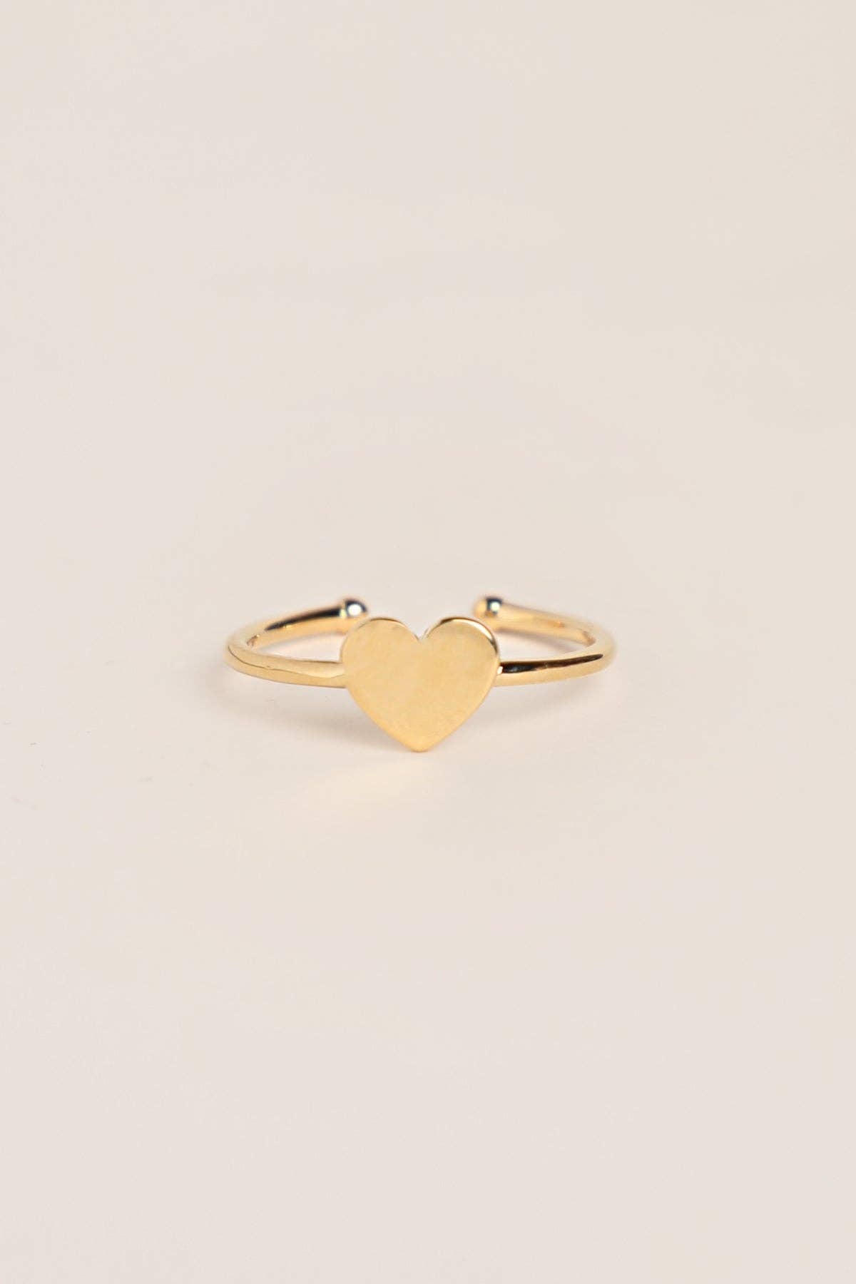 Waekura - Vendita all'ingrosso Anello midi/a fascia - Anello regolabile con elemento a forma di cuore in placcatura oro 3 micron