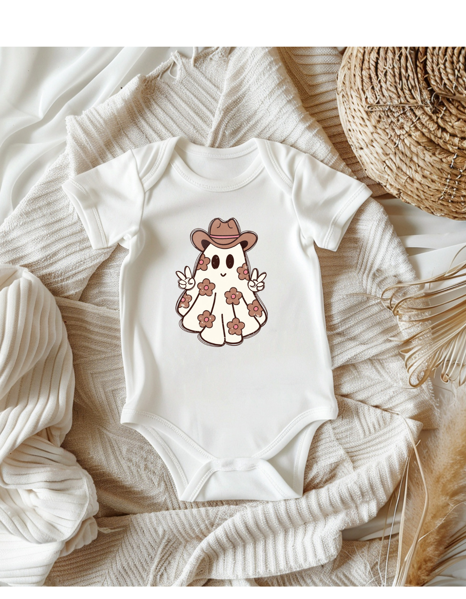 Tiny trendz teez - Wholesale Screen Printed T-Shirt - Kids - Ghost western flower graphic tee1