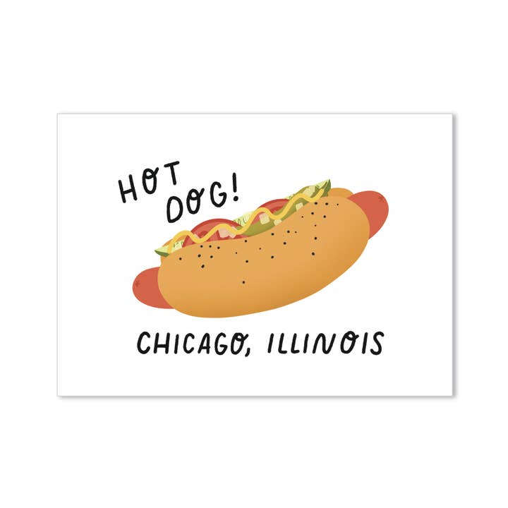Chicago Hot Dog Kunstdruck für den Großhandel von Finch and Flourish Paper Goods