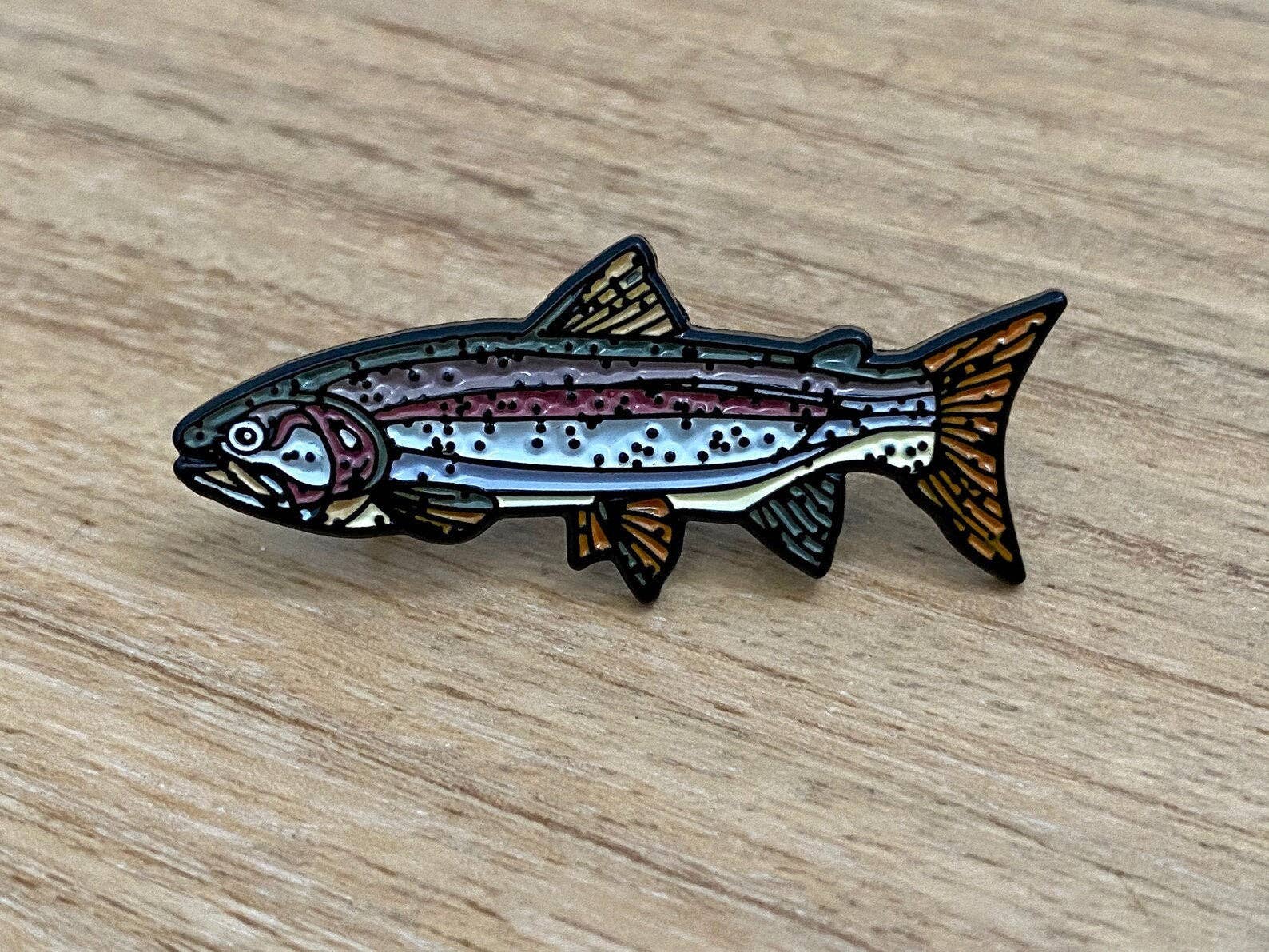 Antler & Fin - Wholesale Lapel Pin/Button - Rainbow Trout Enamel Pin5