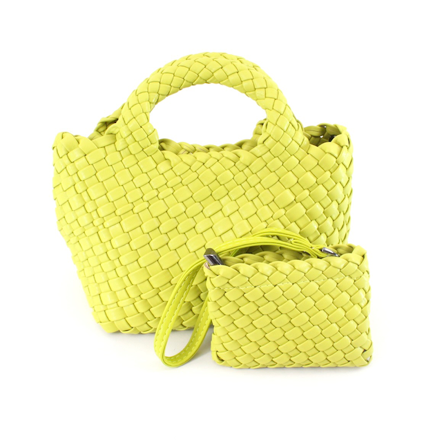 Pretty Persuasions - Wholesale Tote Bag - Women's - P24012 Small Woven Tote Crossbody Bag w/Cosmetic Pouch7