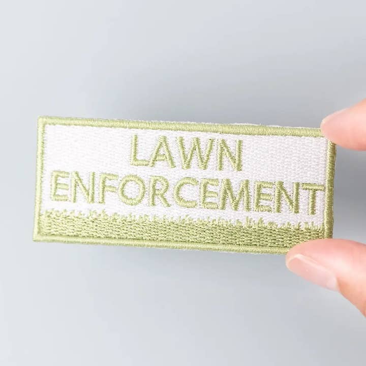 Field Trip Threads - Wholesale Patch - Lawn Enforcement Embroidered Iron-On Patch Grass Garden Dad0