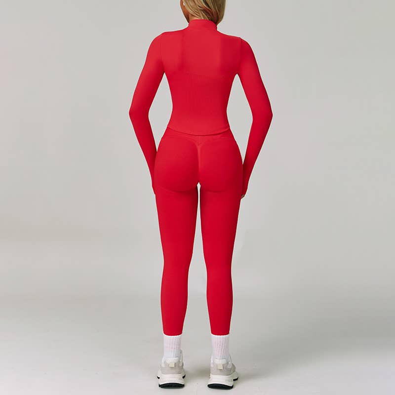 WONDERXFANS – Engroshandel Activewear-sæt – til kvinder – Sæt med jakke med lynlås og leggings i 2 dele5