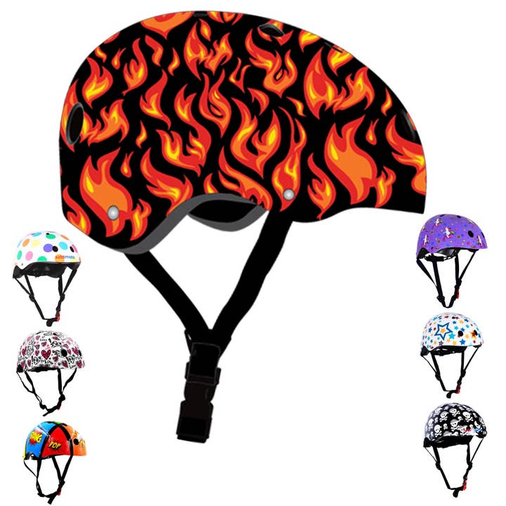 Kiddimoto – Großhandel Fahrrad/Roller – Kinder – Kiddimoto Flames Kinder-Fahrradhelm für 2- bis 10-Jährige1