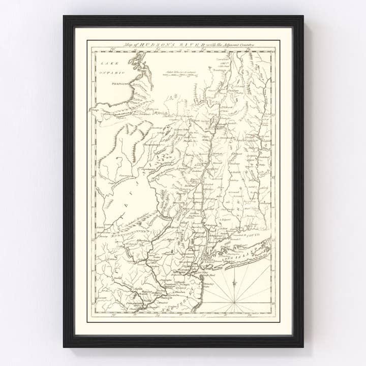 Vintage Map of Hudson River, 1778 for wholesale by Ted's Vintage Art