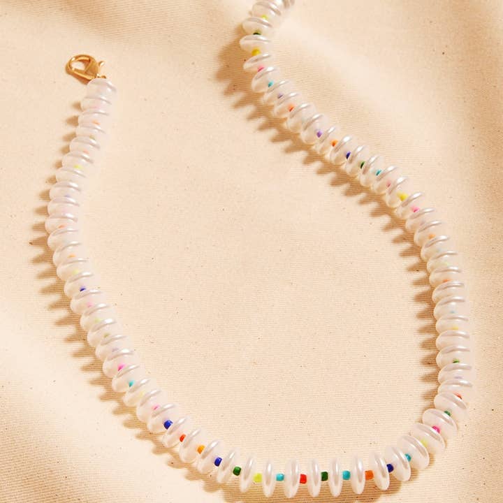 MUL Organic Pearl Color Seed Bead Mixed Short Necklace for wholesale on Faire1