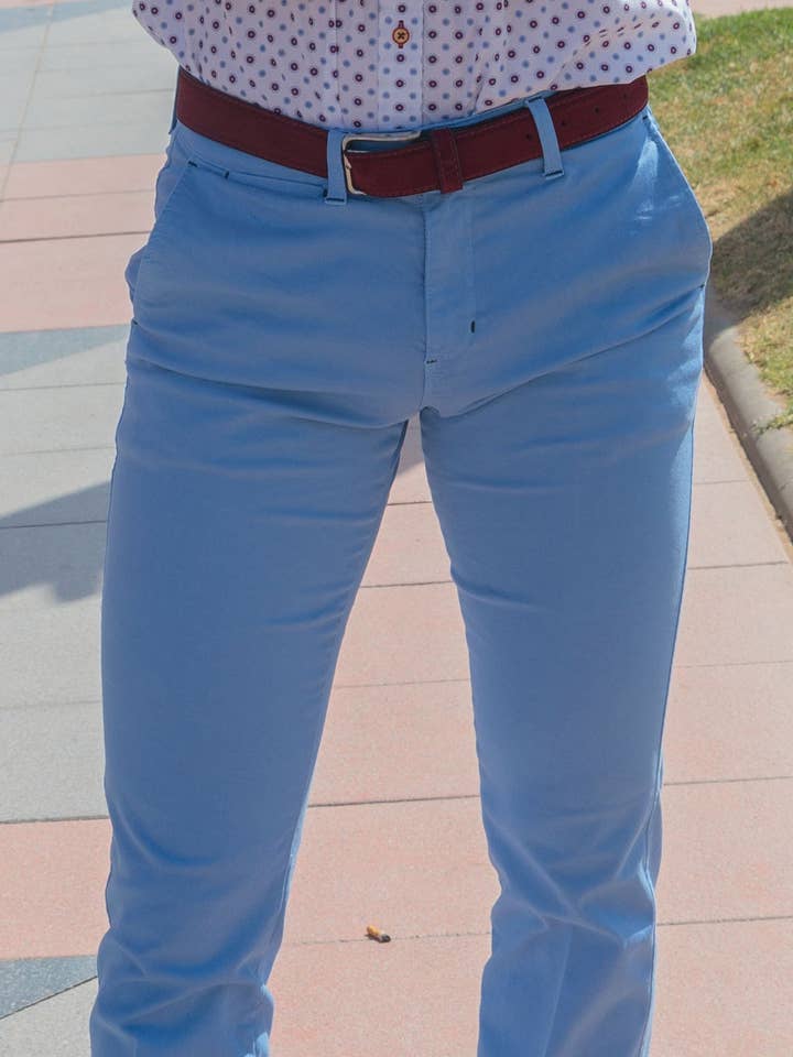 Custi Mikelo - Wholesale Pants - Men's - Light Blue Stretch Chino Pants