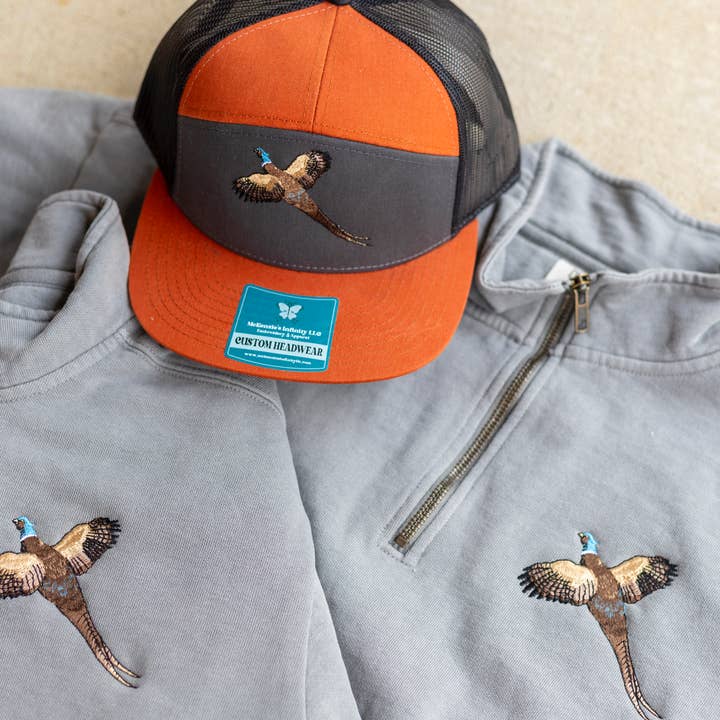 McKenzie’s Infinity LLC - Wholesale Flat Brim Cap - Unisex - Pheasant Embroidered Richardson 168 Hat/Cap3