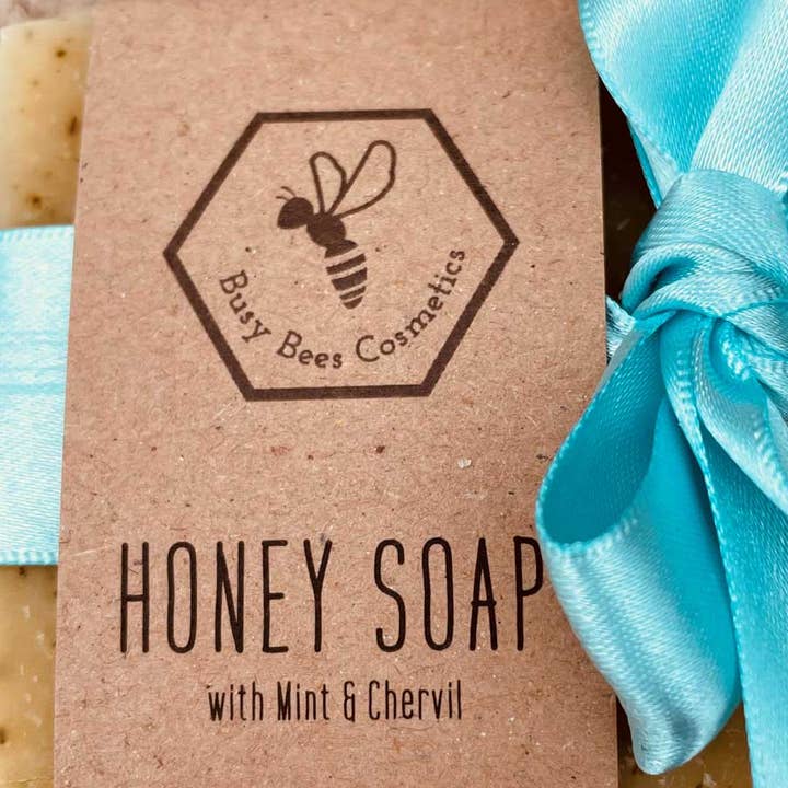 Beeswax & Honey Soap with Mint & Chervil - 90g for wholesale by Busy Bees Cosmetics Limited