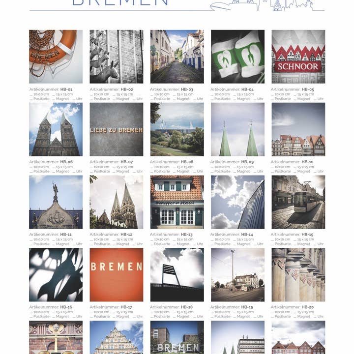 Kila-Photography - Deine Stadt auf Holz - Wholesale Art Print - photo square 10x10cm - Bremen on wood4