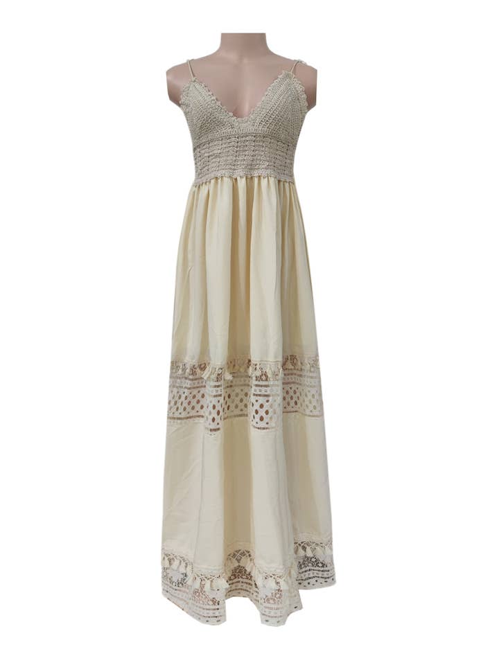 Rosa Clothing - Wholesale Dress - Women's - Bohemian Crochet tassel Lace large swing flare dress5