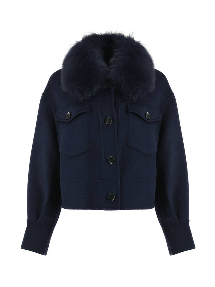 Hampstead Cashmere Jacket Navy for wholesale by Hortons England