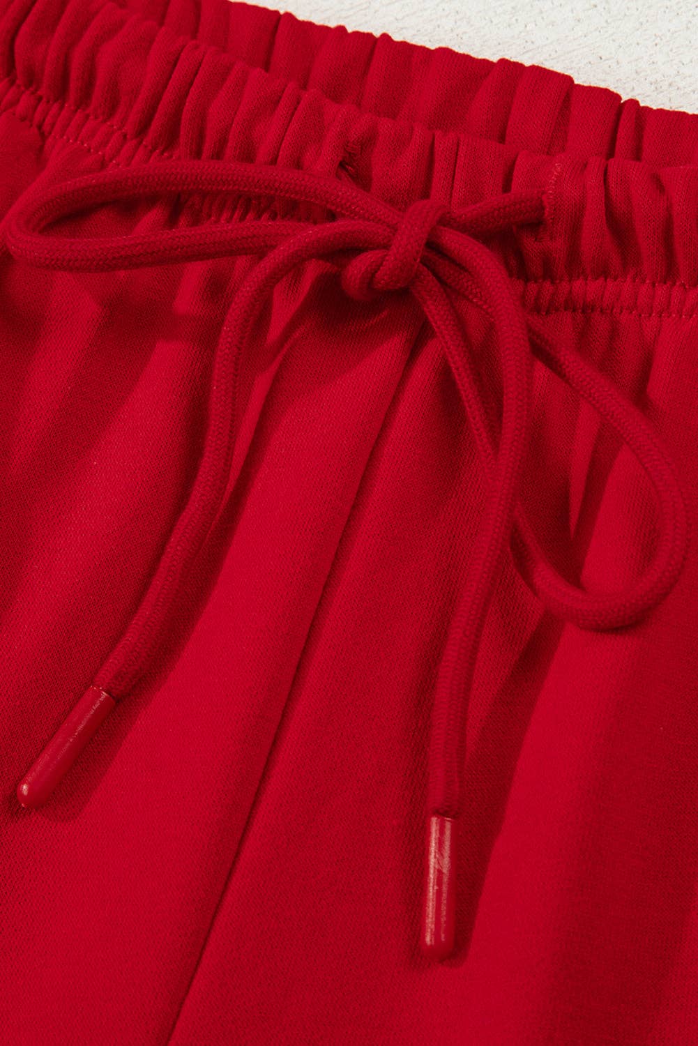 Racing Red Stripe Patchwork Collar Bow Sweatshirt and Shorts Set for wholesale on Faire5