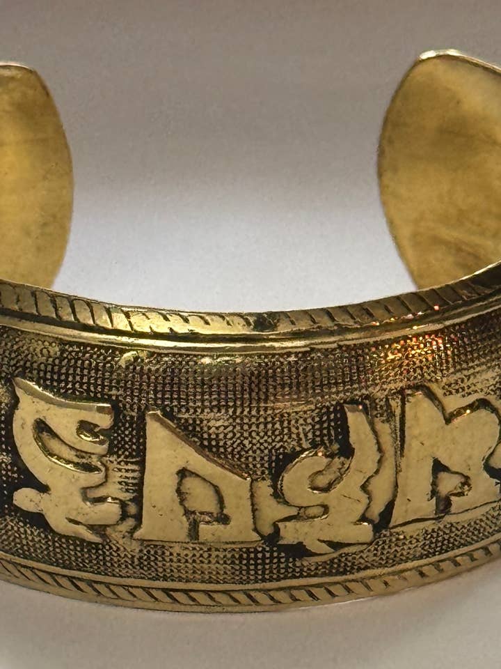 Brass Mantra Bracelet for wholesale by The Curator