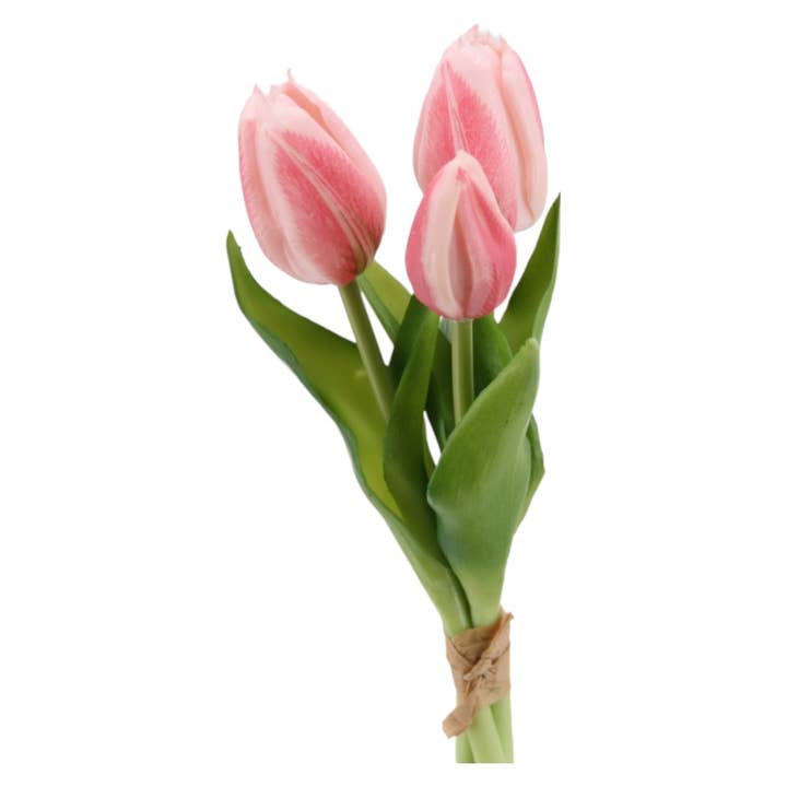 Ramo de tulipanes x 3, 'soft touch' 25 cm rosa para venta al por mayor de Floratexx