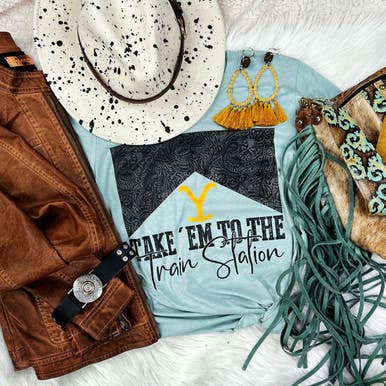 Take 'Em To The Train Station Screen Print Heat Transfer for wholesale by Trendy Transfers