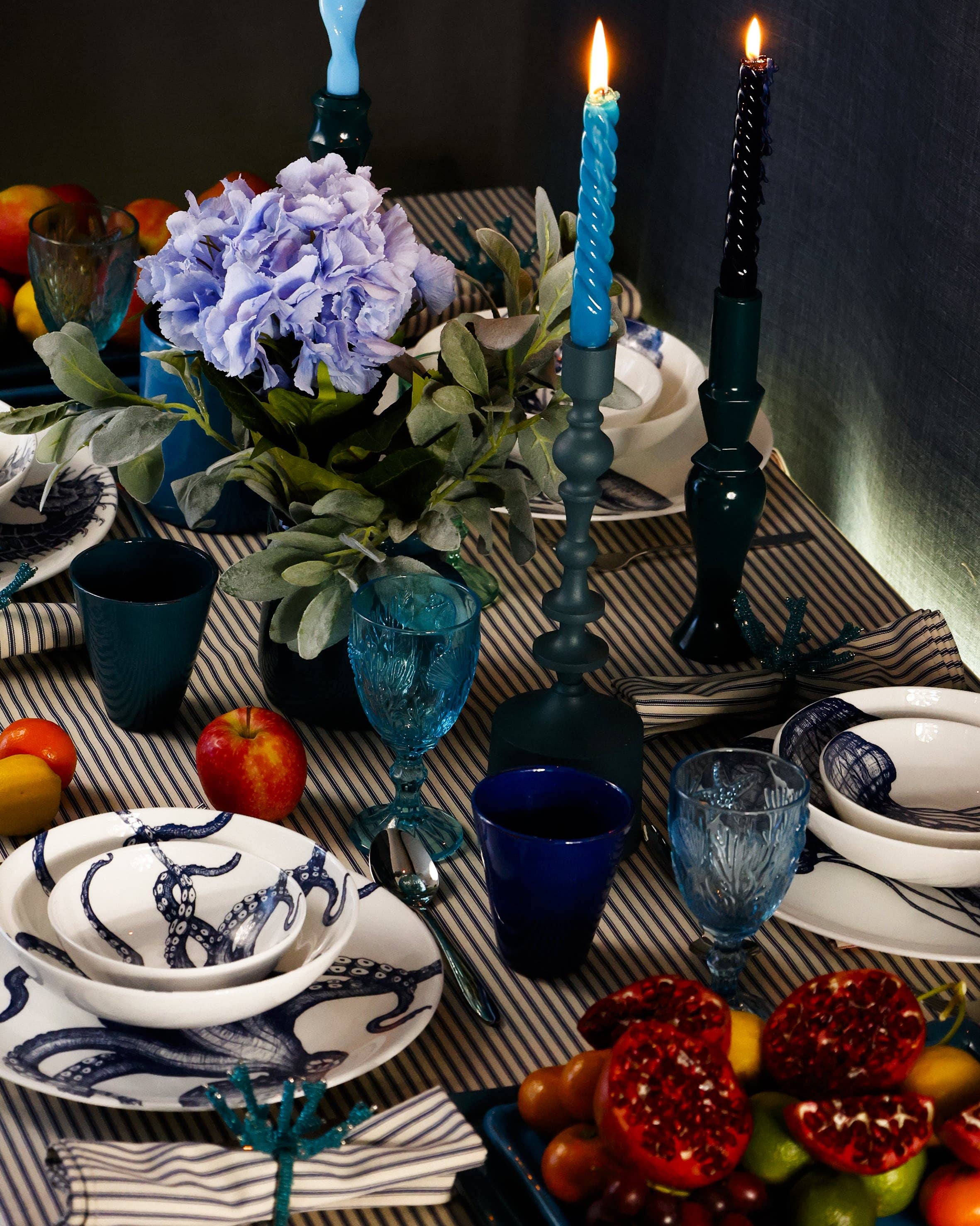 Cream Cornwall – wholesale Bowl – Bone China Octopus Pasta Bowl3