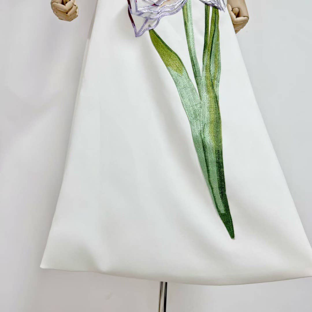 Productseeker - Vendita all'ingrosso Completo top e gonna - Donna - Completo Estivo Elegante 3D con Fiori a Maniche Corte e Gonna 21Y11