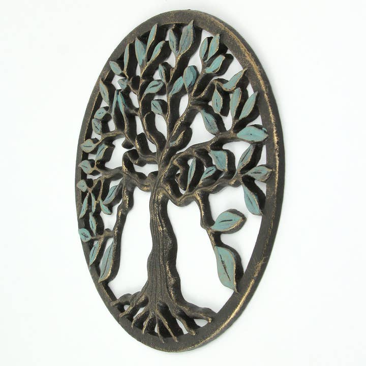 Zeckos – Engroshandel 3D-vægkunst – Bronze Finish Støbejern Tree Of Life Vægophæng1