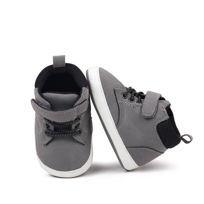 Kids Charm Online - Wholesale Lifestyle Sneakers - Kids - Gray cute boy baby shoes w/ velcro. MY3192-G5