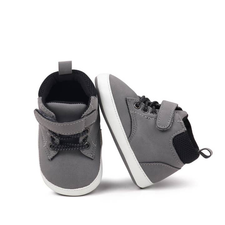 Kids Charm Online - Wholesale Lifestyle Sneakers - Kids - Gray cute boy baby shoes w/ velcro. MY3192-G5