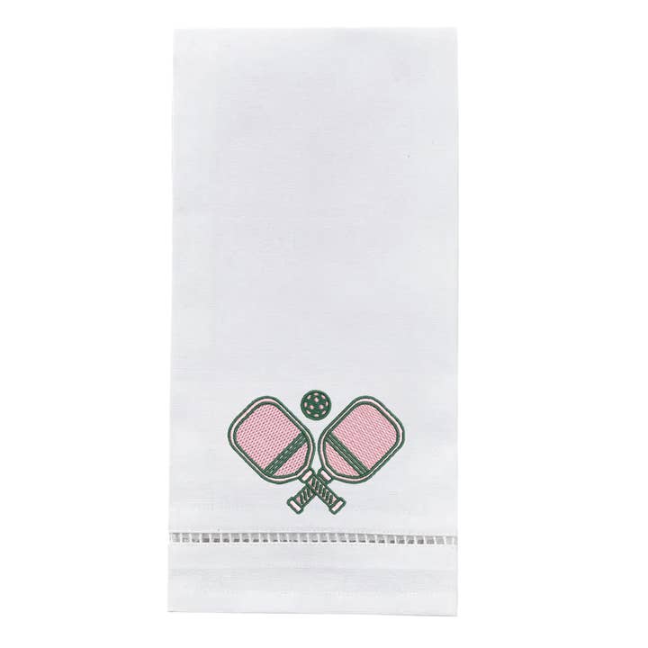Preppy Pickleball Dish Towel for wholesale by Blythe Embroidery Co.