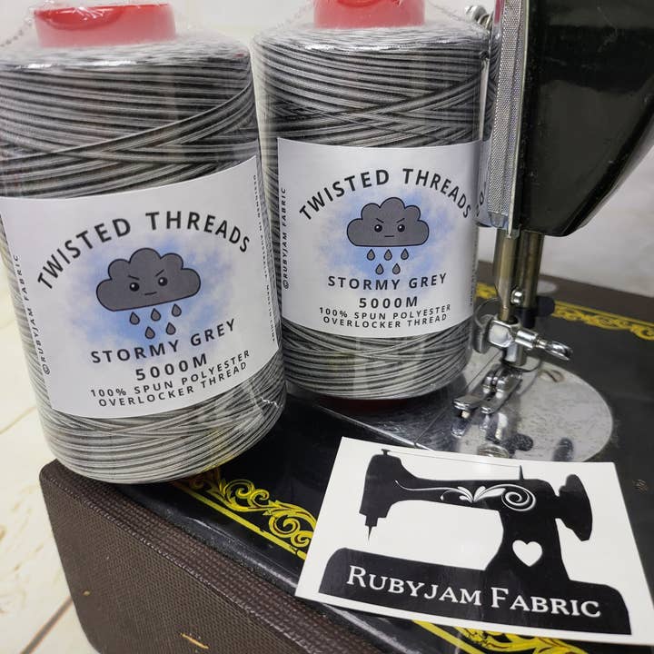 Rubyjam Fabric - Wholesale Thread - Twisted Threads - Stormy Grey, 5000M spool, poly thread1