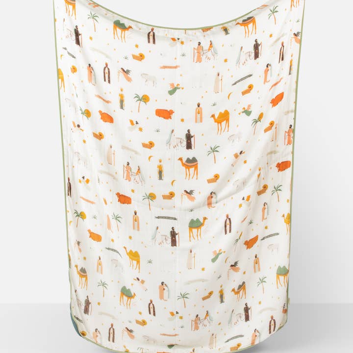 Be A Heart - Wholesale Quilt - Kids & Baby - Nativity Oversized Muslin Quilt | Christmas Blanket