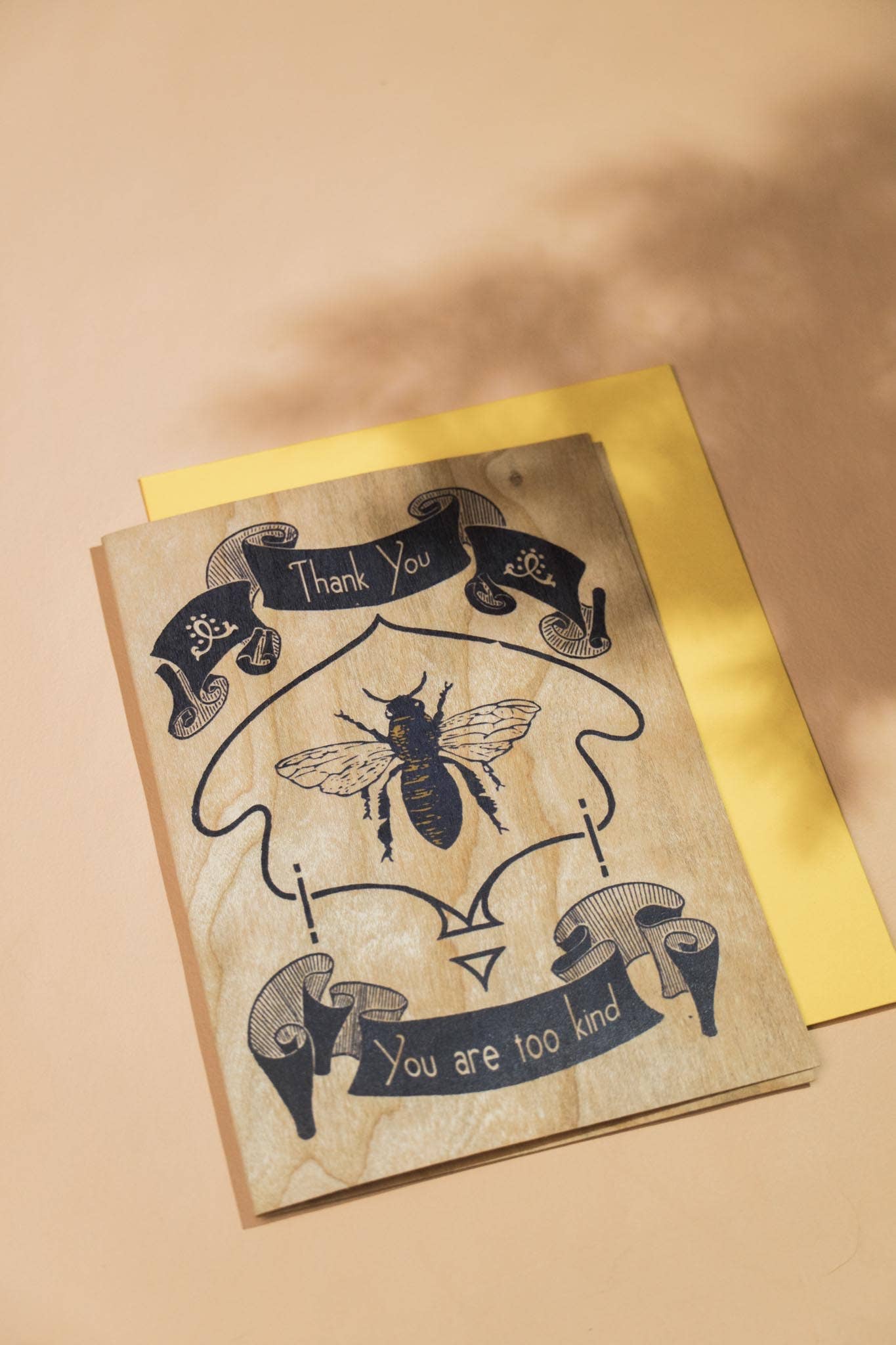 Spitfire Girl - Wholesale Thank You Card - Wood Folding Card - Bee Thank You4