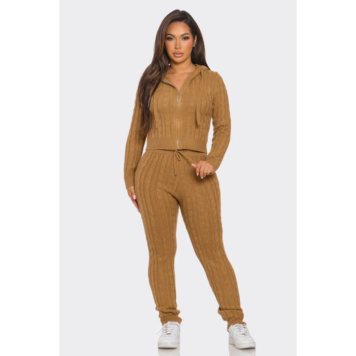 HÆTTETRØJEJAKKE OG LEGGINGS SÆT MED LYNLÅS for engroshandel hos HiteJeans