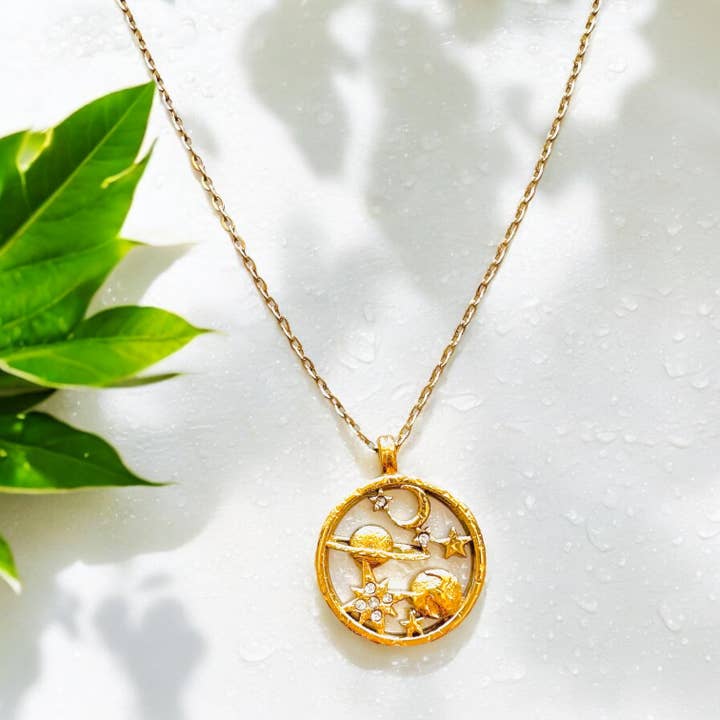 Soul Charms - Wholesale Pendant/Charm Necklace - The Universe - 18K Gold Plated, Waterproof Necklace3