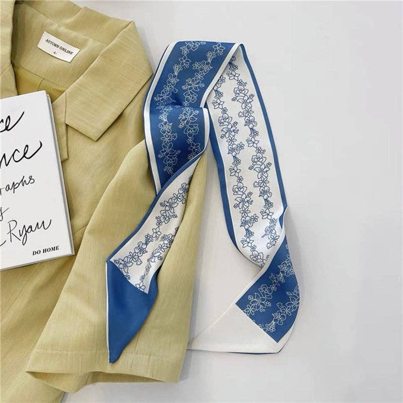 ShieldChic - Wholesale Scarf - Women's - Vintage Printed Slim Hair Silky Scarf5