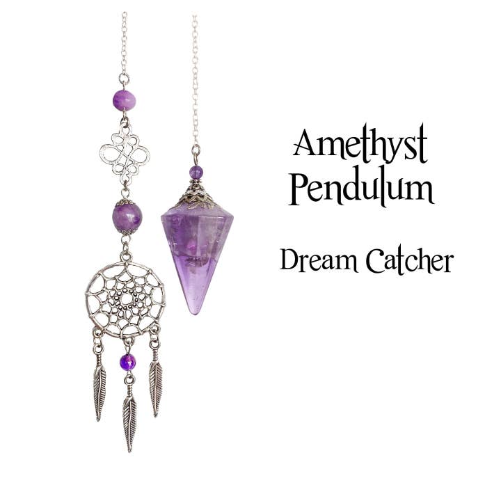 Pendeltje van amethist en dromenvanger, kalmeert de innerlijke kracht, voor wholesale door Glorious Healing Crystals