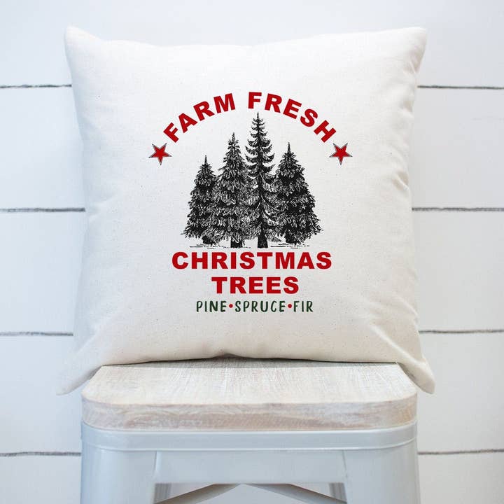 Farm Fresh Christmas Trees Pine Spar Spar Kussenhoes voor wholesale door Rising Tide Vintage