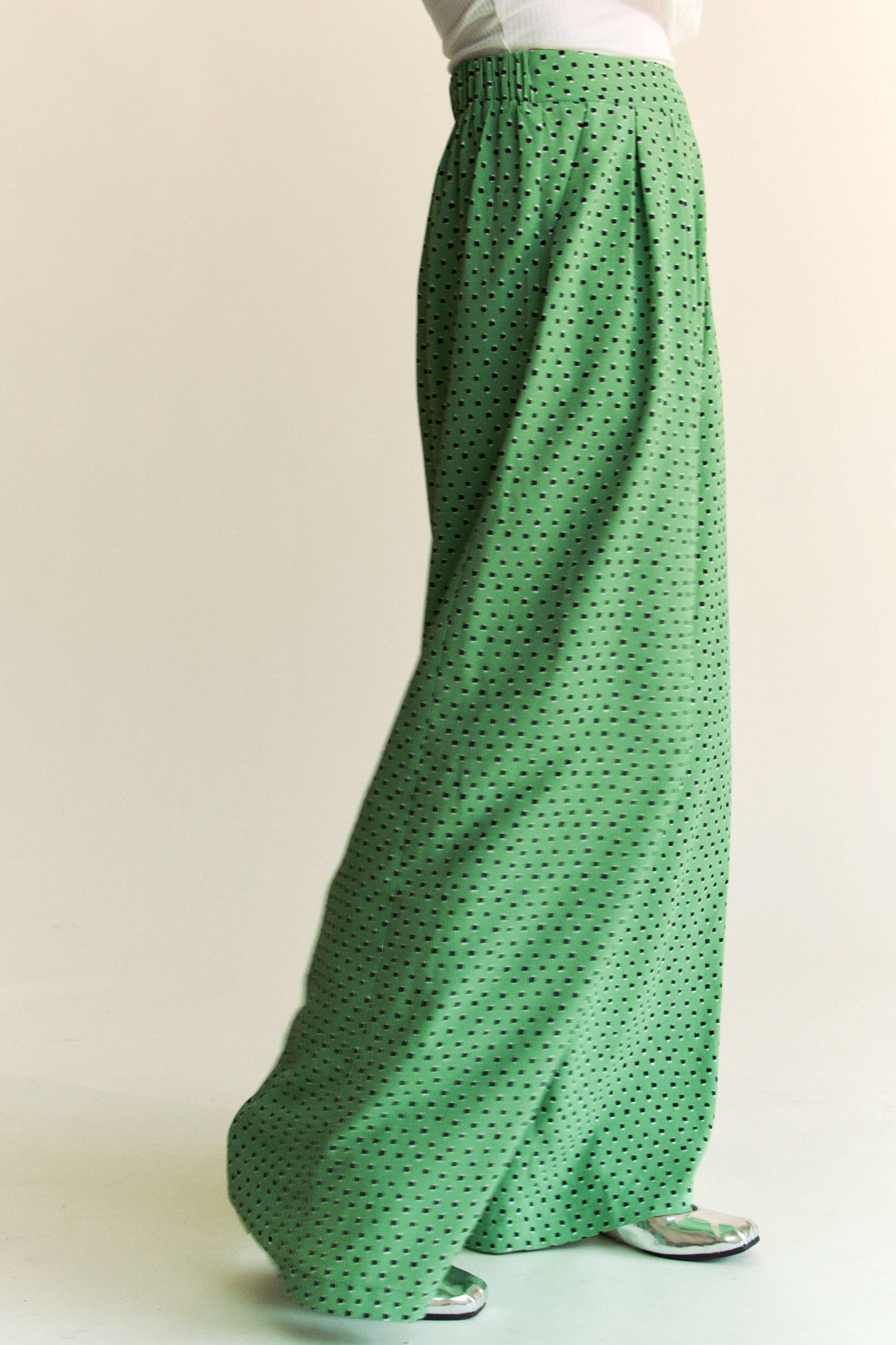 Davi & Dani - Vente Pantalon – femme - PANTALON LONG À CEINTURE ÉLASTIQUE PLISSÉE13