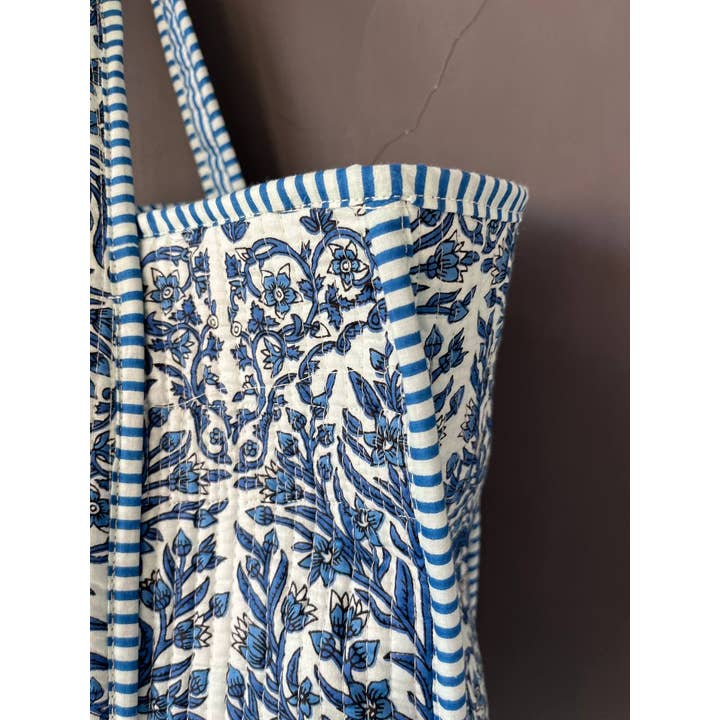 Bhawana Handicrafts - Wholesale Tote Bag - Women's - Hand printed Reversible Floral Tote Bag Handmade Quilted Bag2