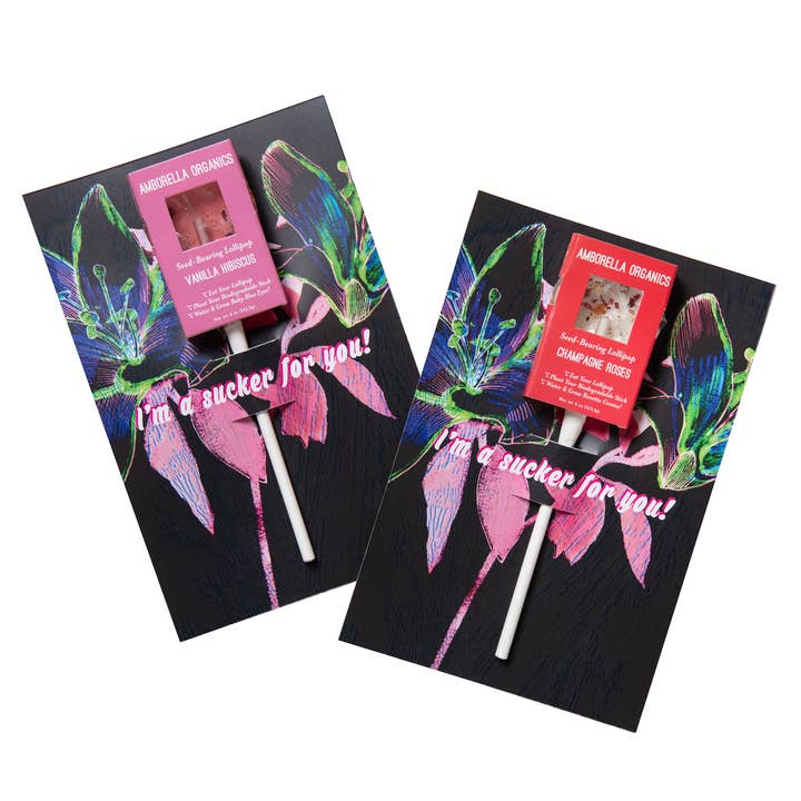 Amborella Organics - Vente Cartes de Saint-Valentin - Cartes Sucker For You (mangez, plantez et cultivez une herbe/une fleur)