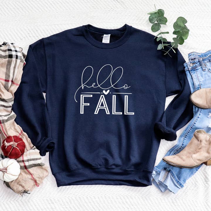 Sweatshirt Automne - Sweatshirt Hello Fall - Jolie chemise pour la vente par Humm & Willow