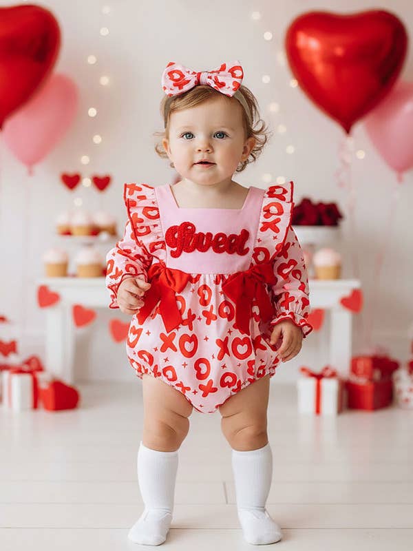 Loved embroidery XOXO infant baby rompers 251251M for wholesale by luluclothes