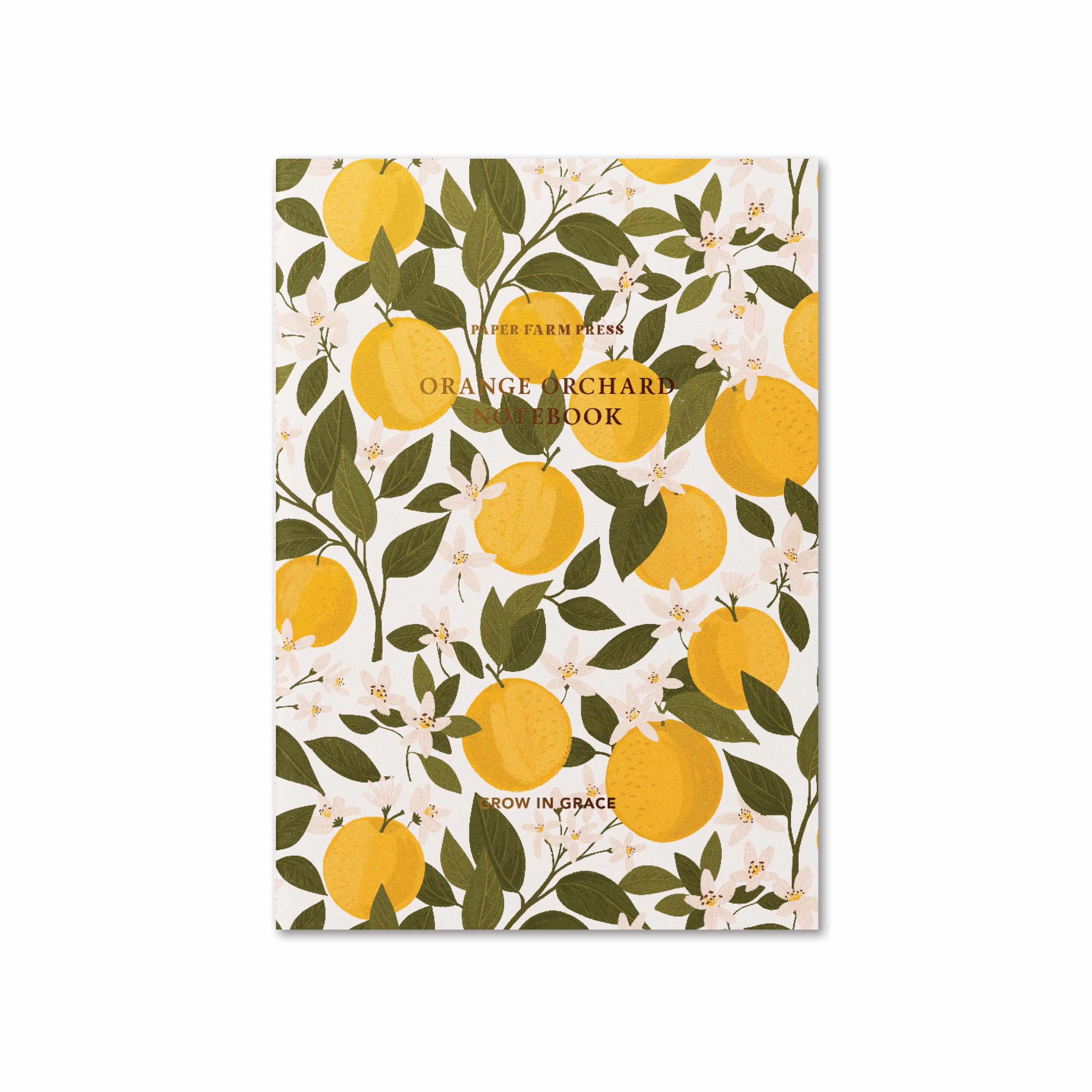 Paper Farm Press - Wholesale Notebook - Grow in Grace Orange Orchard Stitched Notebook3